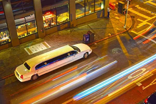 Party Bus Rental Joliet at night
